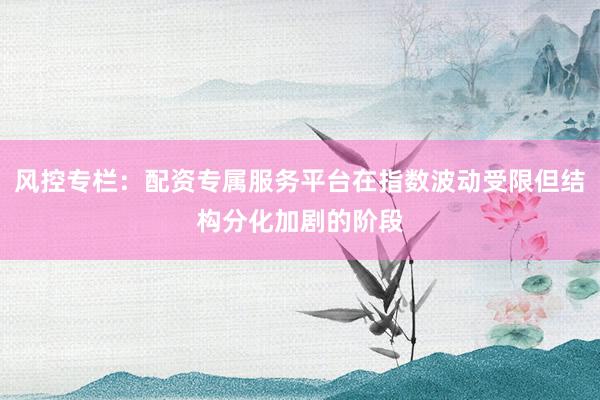 风控专栏：配资专属服务平台在指数波动受限但结构分化加剧的阶段