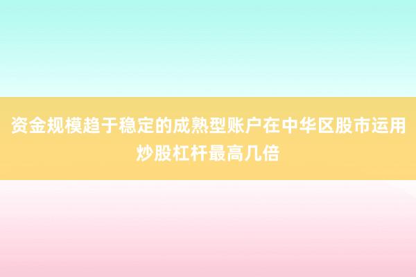 资金规模趋于稳定的成熟型账户在中华区股市运用炒股杠杆最高几倍