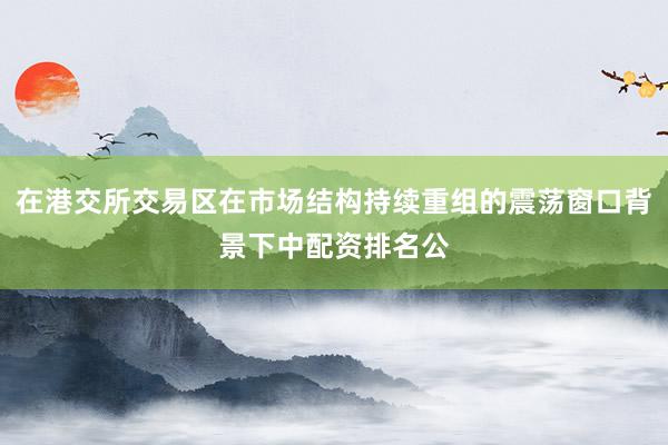 在港交所交易区在市场结构持续重组的震荡窗口背景下中配资排名公